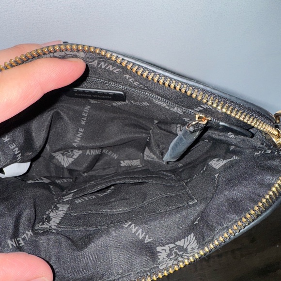 Anne Klein Black Crossbody with Gold Chain Detail - Picture 4 of 4